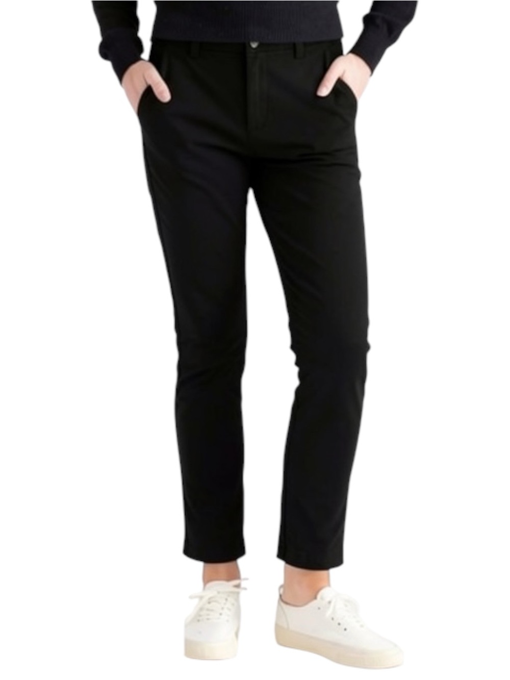 Quince Stretch Cotton Twill Girlfriend Chino Pants Black Organic Cotton NWT 28